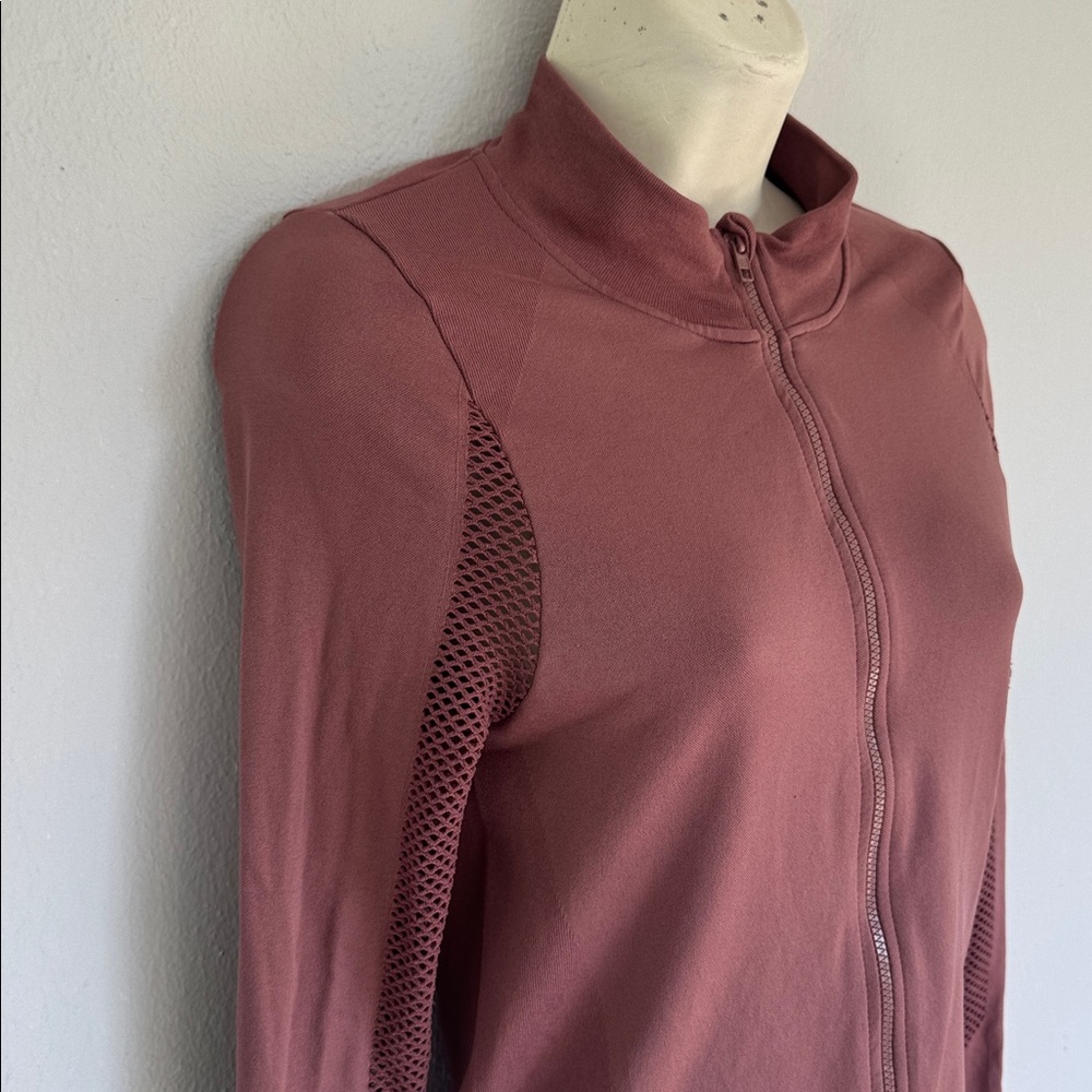 PINK Victoria’s Secret mauve seamless mesh full zip knit track jacket small - Picture 6 of 14